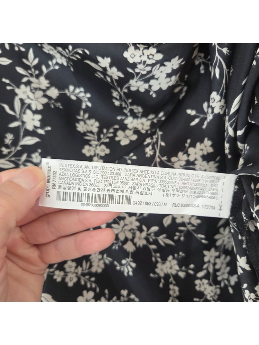 NWT Zara Black Floral Midi Skirt Career Cocktail Women's M - Picture 10 of 11